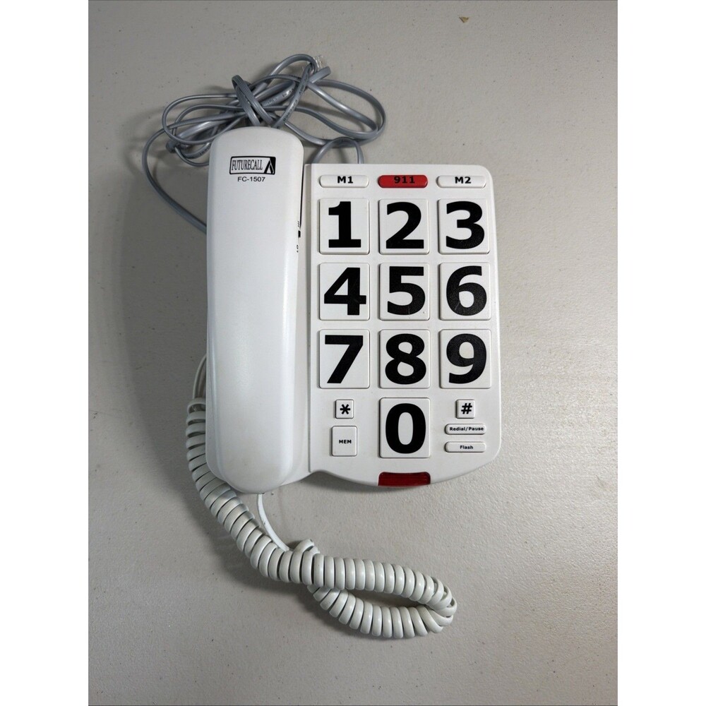 Vintage FUTURECALL FC-1507 Large Button Telephone with 911 Emergency Button
